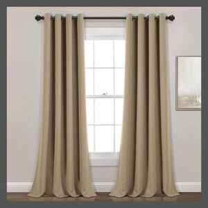 Lush Decor - Set of 2 (84"x52") Insulated Grommet Blackout Wind Mocha